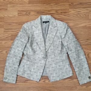 Jones New York Gray And Silver Textured Blazer